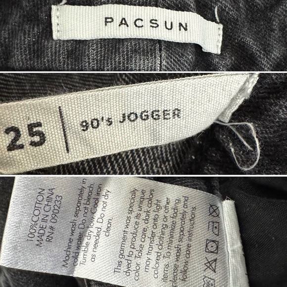 Pacsun black wash 90s joggers cargo jeans 25 - Picture 8 of 9